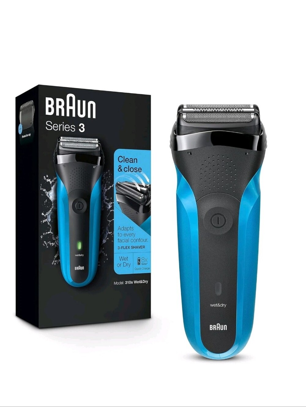 Braun Series 3 310s Wet Dry Electric Shaver for Men/Rechargeable Razor